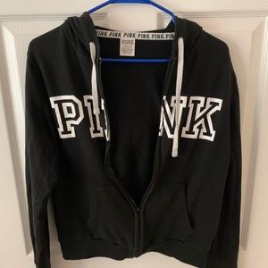 PINK black zip up jacket